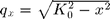 $q_x=\sqrt{K_0^2-x^2}$