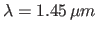 $\lambda = 1.45 \, \mu m $